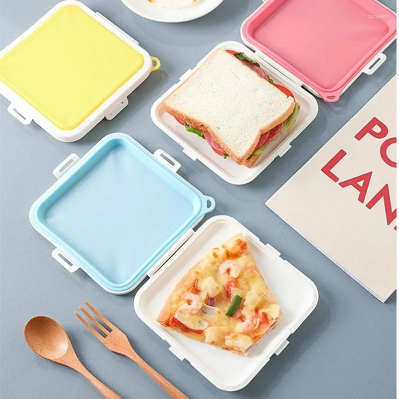 Dinware Kids Lunch Box Gezonde herbruikbare sandwichcontainers met Snap Plastic Bread Toast Worker School Huisbenodigdheden