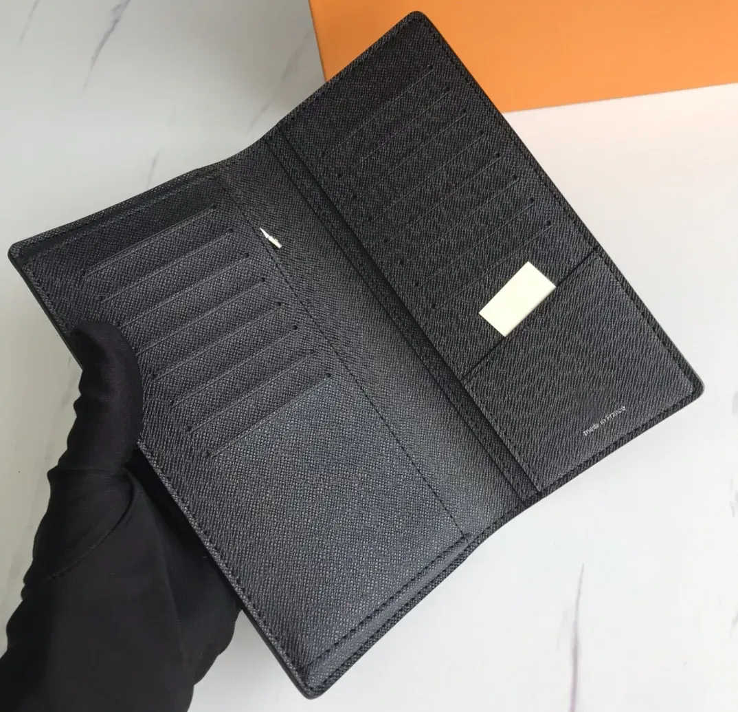 Najlepsze projektanci portfele męskie luksusowe torebki litery kwiatowe uchwyty na kartę kredytową Mętą modę długie wąskie pieniądze na sprzęgła z pudełkiem