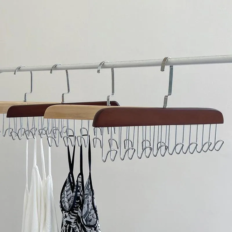 Hangers houten beha clip kleding droogrek ruimte reddend sjaal stropdassen organisator stevige duurzame handdoekopslag