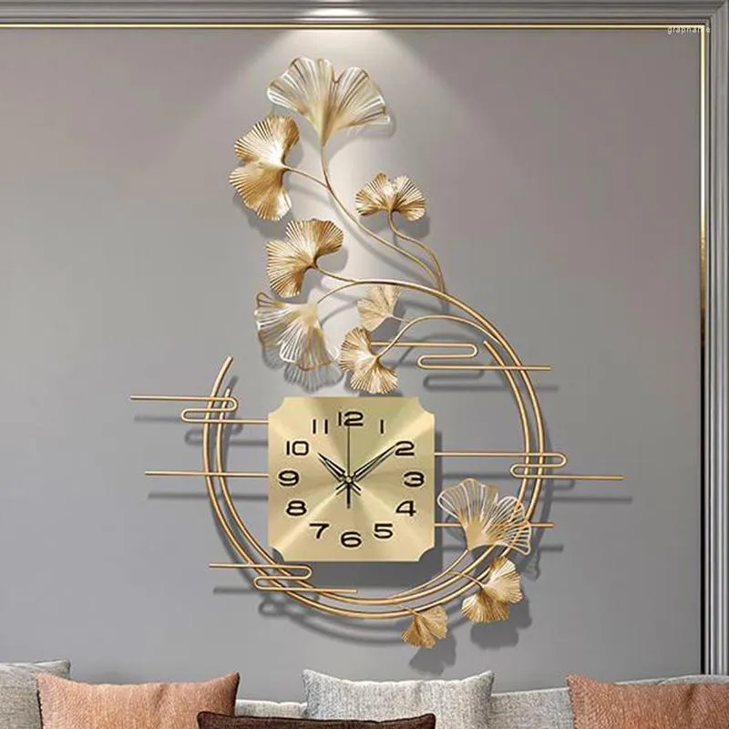 Relógios de parede Nórdicos Luxo de Luxo Gold Gold Slow Home Room Vintage Relógio Big Mural El Decoration Zy50gz