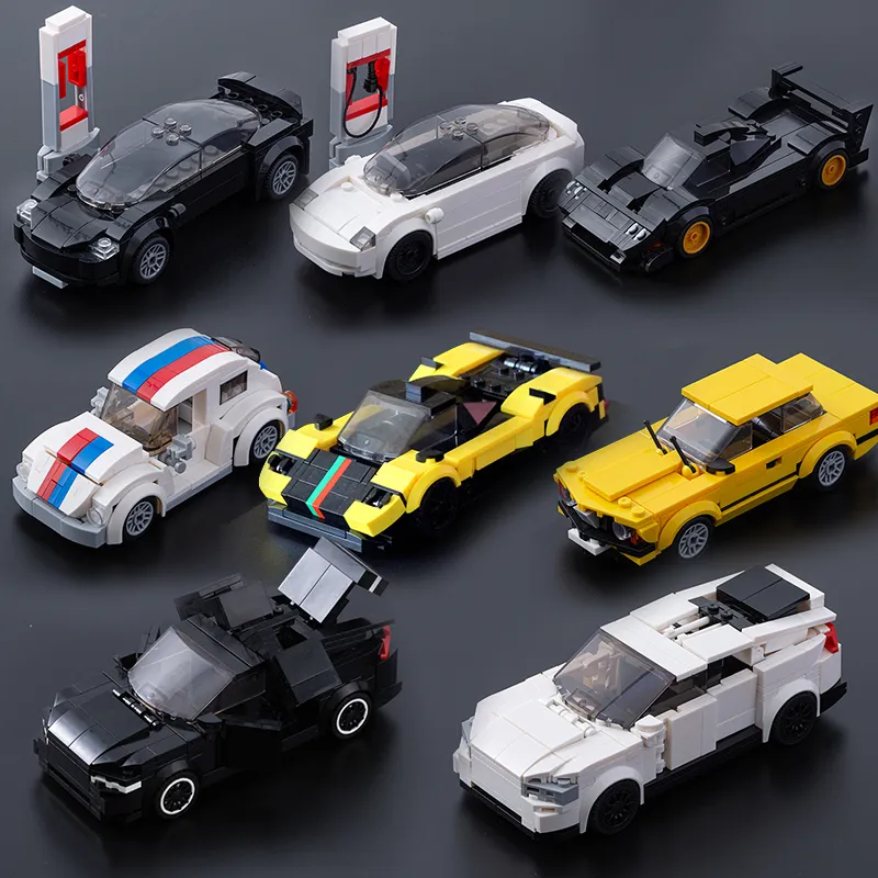 Diecast Model car Speed Champion City Super Racer car model Building Blocks sports Kits Great Racing Vehicle Sets technique toys Old Classical 230821
