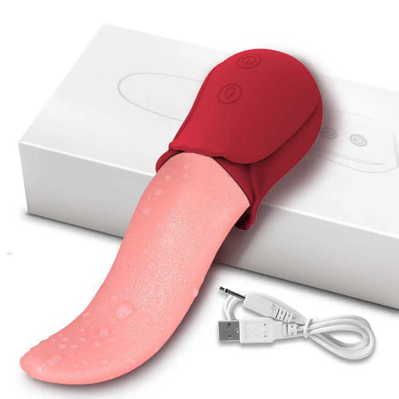 Stimulator 10 Snelheden Realistisch Likken Tong Rose Vibrators voor Vrouwen Tepels Clitoris Stimulatie Volwassen Vrouwelijke Koppels