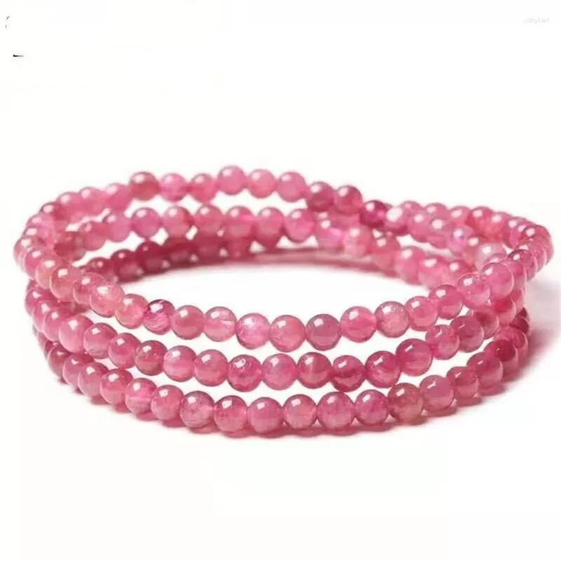 Strand 5mm Genuine Natural Tourmaline Crystal Bracelet Fashion Colorful Jewelry Round Bead Gem Stretch Bracelets