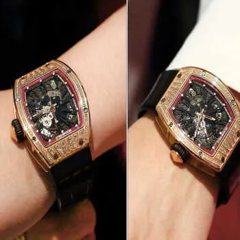 Automatisch Horloge Richrd Mileres Zwitserse Horloges Horloges Heren Serie Rm023 18k Goud Originele Diamant Mode HBF1 XELCN