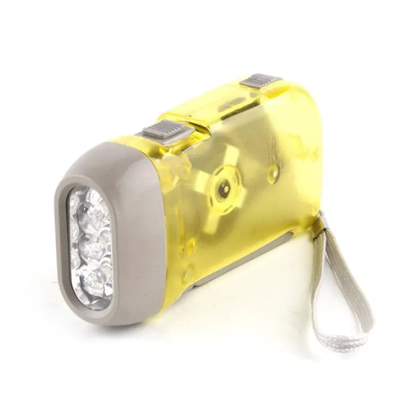 WOLAFOO Manivelle Lampe de Poche Rechargeable 2pcs, Lampe de Camping Portableavec Boucle de