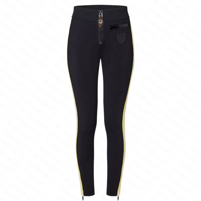 23SS Fw Women Designer Pants Piped Side Sporty Zip-Up Leggings Girls Vintage High End Runway Jersey Jogging With Letter Pattern Brand Outwear Skinny Long Trouser