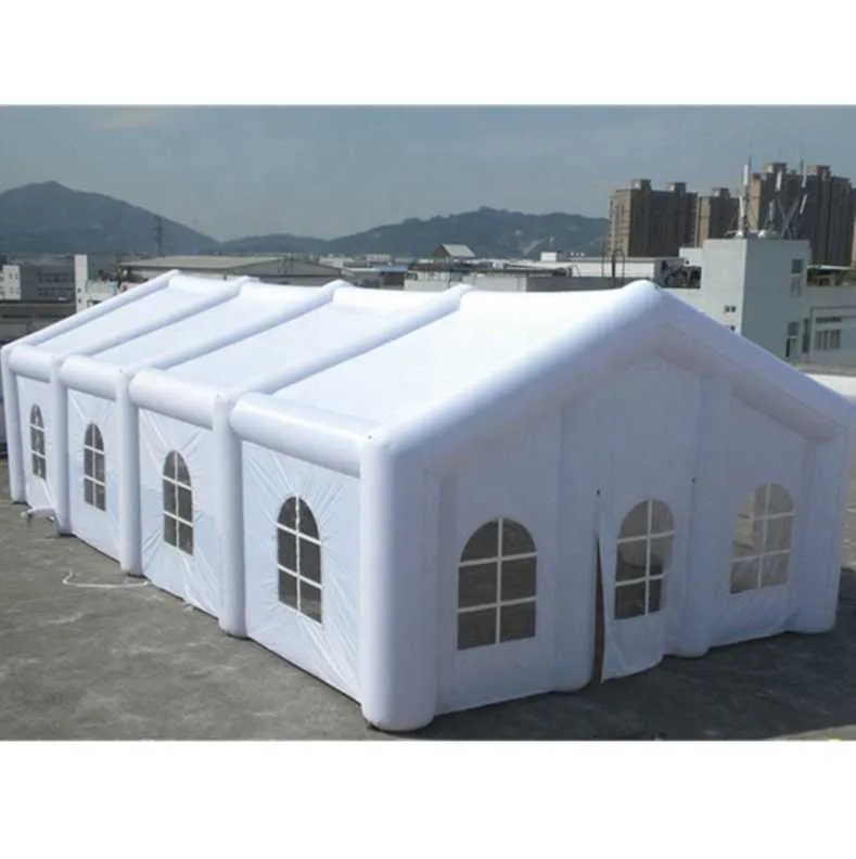 도매 40x20x15ft 게인 팽창 식 웨딩 텐트 이벤트 이벤트 파티 텐트 광고 건물 집이있는 Led Light Outdoor Marque Widows 교회 교회 교회