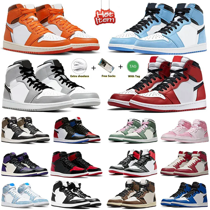 Mens 1 High Og 1s Basketball Shoes Jumpman Lost and Found Skyline Men Sneakers University Blue Se Space Jam Patent Bred Gorge Green Dark Mocha Starfish Women Trainers