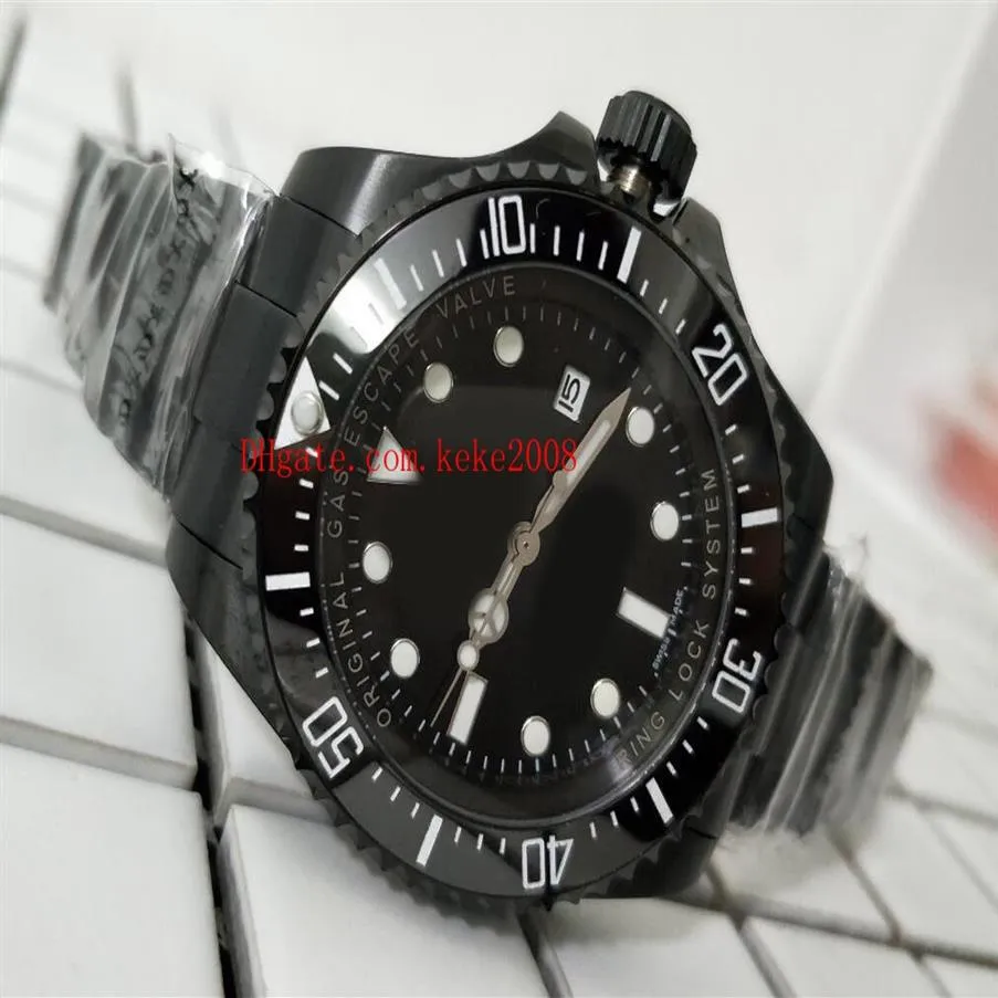 Высококачественные наручные часы 44-мм морской житель 116660 Керамическая рамка черная PVD Case Asia 2813 Движение Механическое автоматическое мужское часы 305 Вт