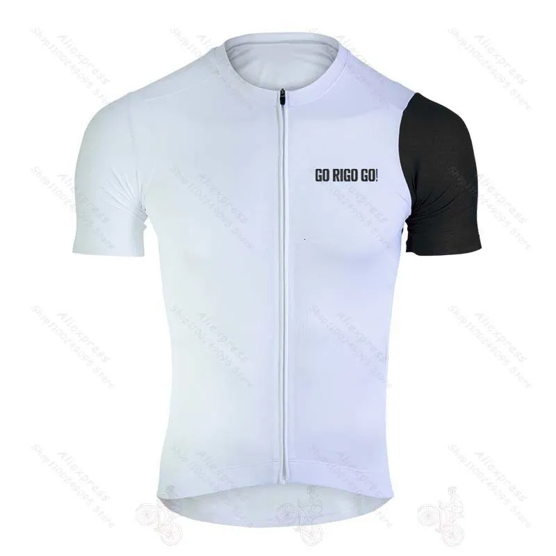 Chemises de cyclisme Tops Go Rigo Go Maillots de cyclisme Ensembles Blanc Vêtements de cyclisme Colombie Team Bike Manches courtes Chemise de vélo pour hommes Ciclismo Maillot 230822