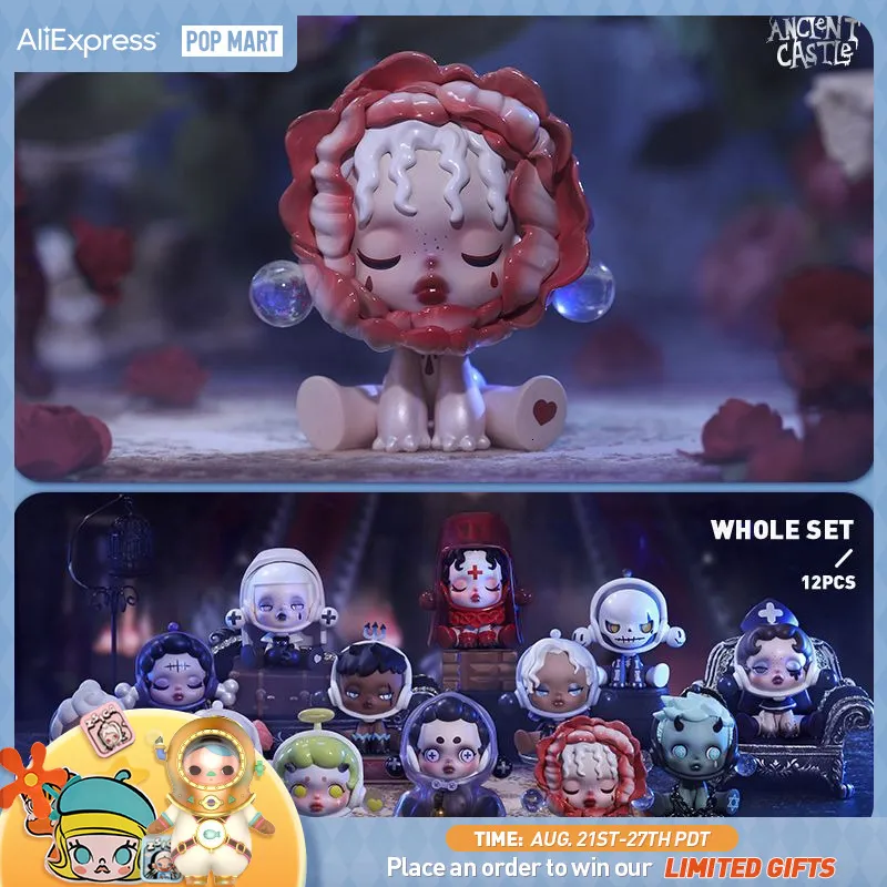 Box blind Pop Mart Skullpanda Ancient Castle Series Mystery Box 1pc12pcs Collegible Cute Blind Box Kawaii Figure giocattoli 230821