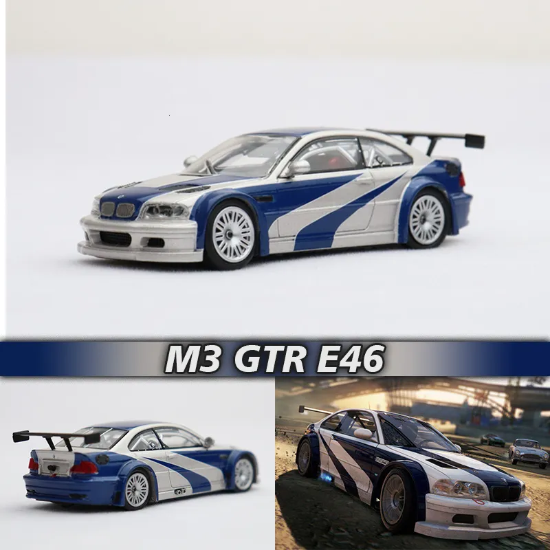 Diecast Model GP In Stock 1 64 M3 GTR E Game Protagonist Alloy Diorama Car Collection Miniature Carros Toys 230821