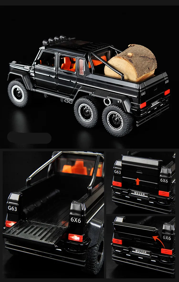 Diecast Model 1:20 G65 G63 6 6 Big Tire Alloy Car Off Road