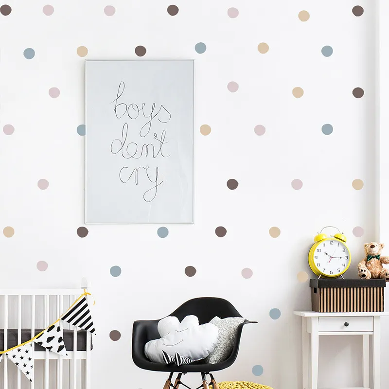 Naklejki ścienne 1pc DIY Mieszane Morandi Kolor Dots Dekor domu Nordic Style Winyl Art Art Kokartości