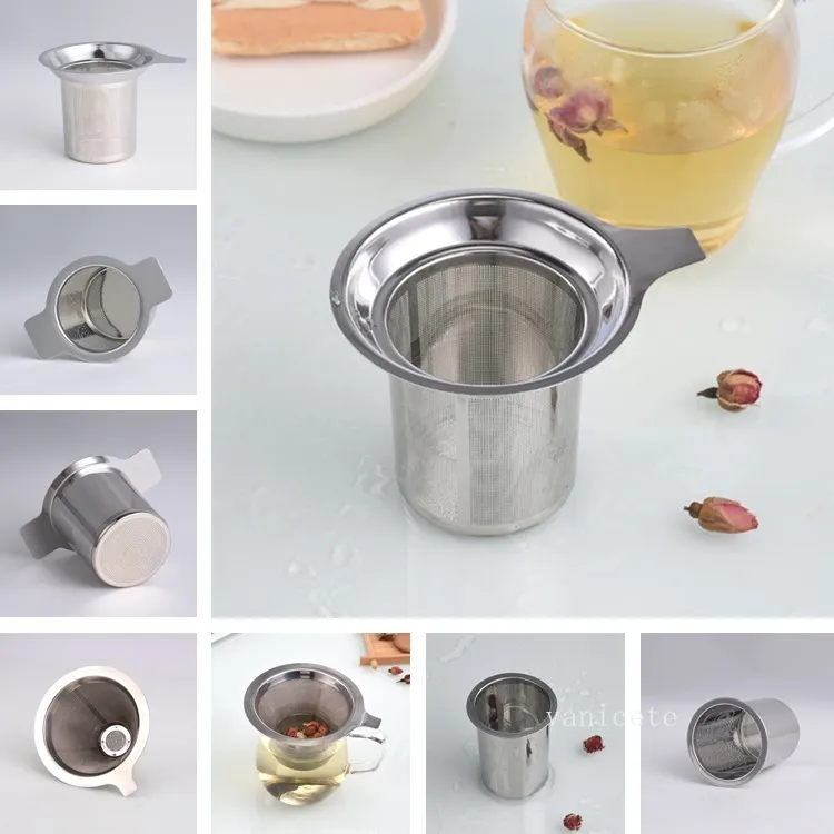 304 Edelstahl Mesh Tea Infuser Werkzeuge Haushalt wiederverwendbares Kaffeesimer Metall Gewürze Filtersieb Tee Werkzeuge LT505