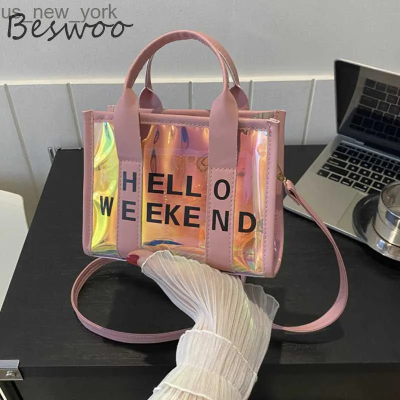 Totes Trend 2023 Shoulder Bag Women PVC Transparent Letters Female Crossbody Bag Fashion Jelly Women's Purses Small Designer Handbags HKD230822