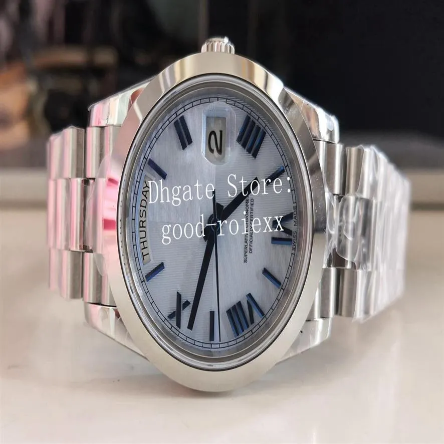 12 Style -Uhren für Männer glatte Lünette Wache BP Factory Automatic 2813 Stahlzeit Tag Datum 228206 Grünes Blau Blau Kristall 21255L