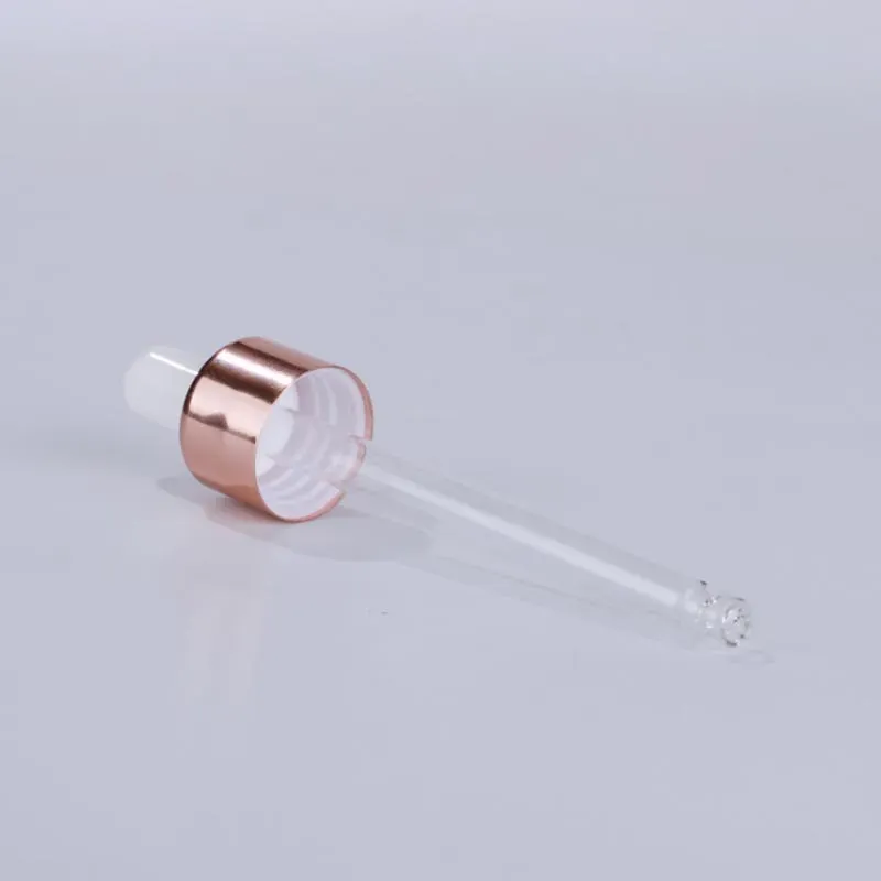 Wholesale Glass Refillable Dropper Bottles 5-100ML Empty Essential Oil Container with New Rose Gold Lids