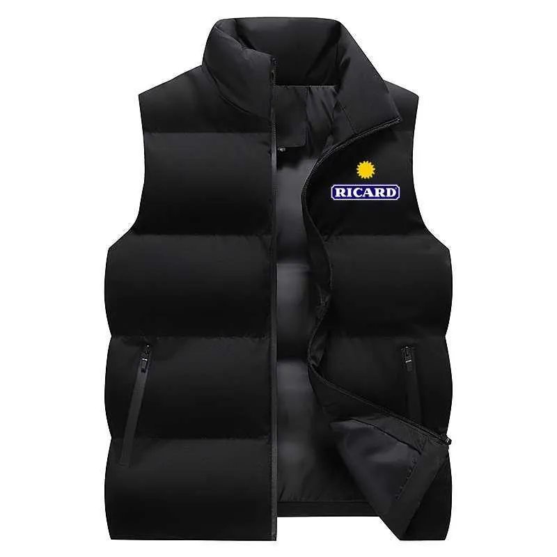 メンズジャケットファッションメンズジャケットベストノースリーブリカードカジュアルカジュアルコットンパッドコート冬のメンズベストアウトウェア厚いウエストコートJ230821