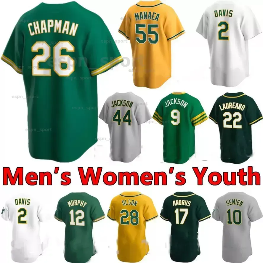 Maillot de baseball personnalisé 2023 12 Sean Murphy 17 Elvis Andrus 15 Seth Brown 5 Tony Kemp Matt Olson Reggie Jackson Rickey Henderson Khris Davis Chapman Maillots Oakland