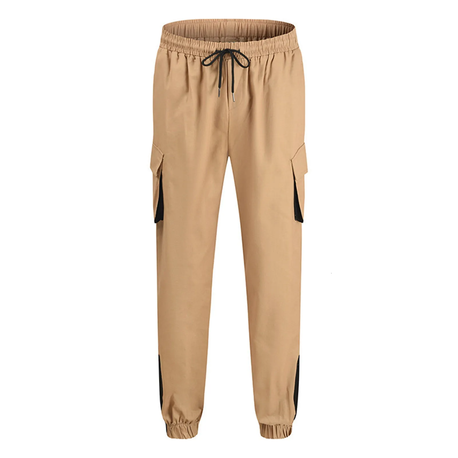Męskie spodnie Męskie spodnie Slim Sport Casual Spodnie koronkowe proste spodnie nogawkowe Multi Pocket Solid Small Foot Cargo Spodnie dla mężczyzn 230822