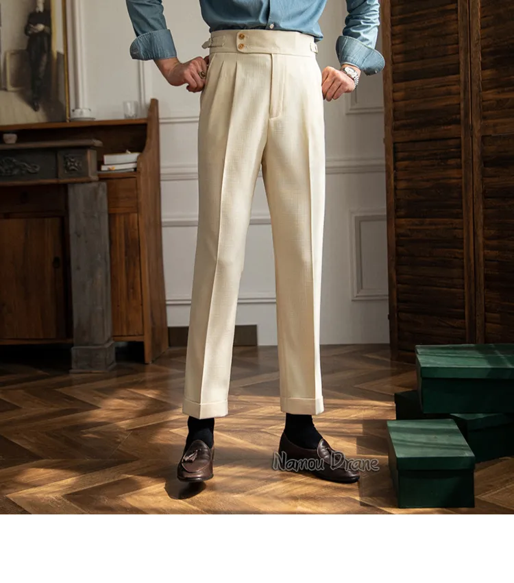 High-Quality n's Business beige ss pants ns for ice, Wedding, and Formal Events - Casual and Comfortable Groom Trouser Pantaloni in ricot (Style # High-Quality n's Business beige ss pants ns for ice, Wedding, and Formal Events - Casual and Comfortable Groom Trouser Pantaloni in ricot (Style #