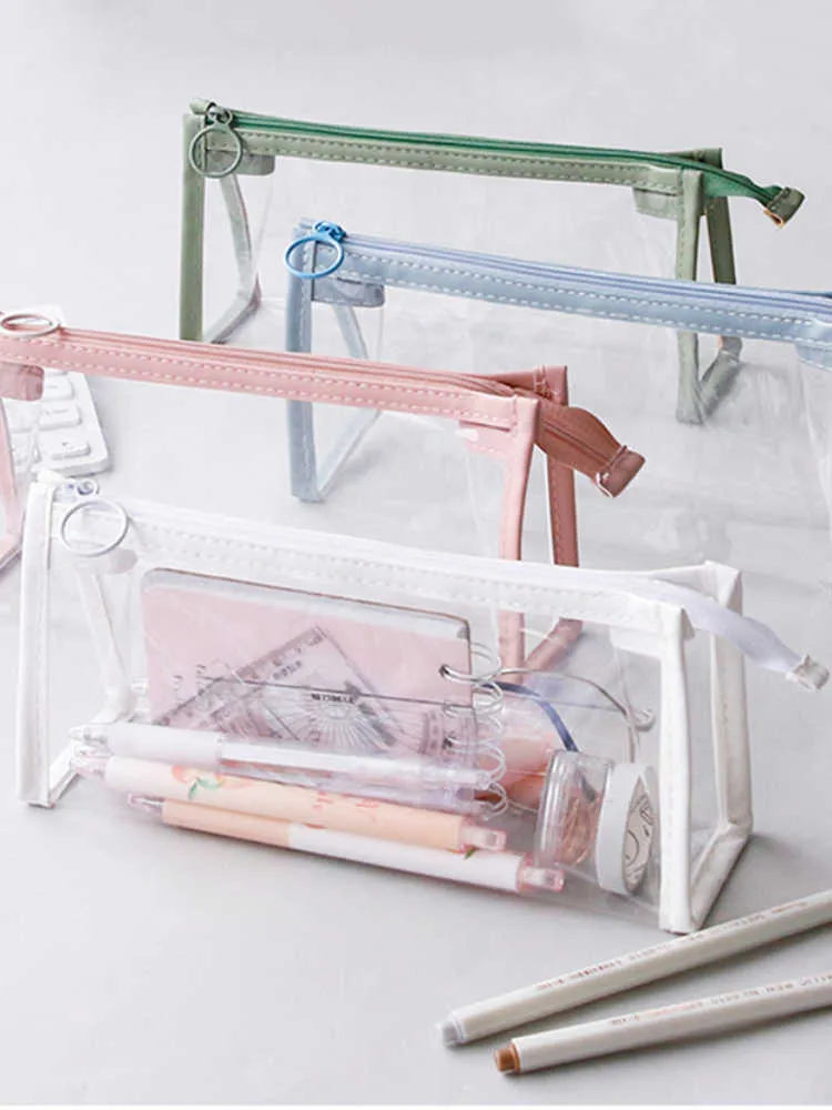 Nauka zabawek ołówek przezroczyste papiery papiernicze kawaii torba na telefoniczną torbę Pencilase School
