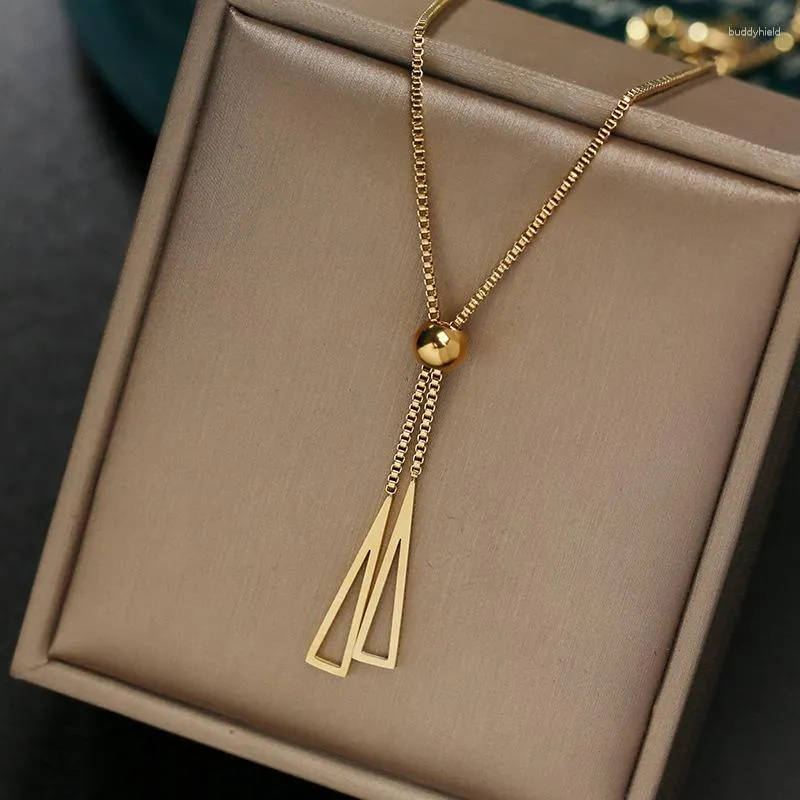 Hangende kettingen 316L roestvrij staal Koreaanse mode luxe ketting vergulde tassel esthetische prachtige trendy trendy bruiloftsfeestje sieraden