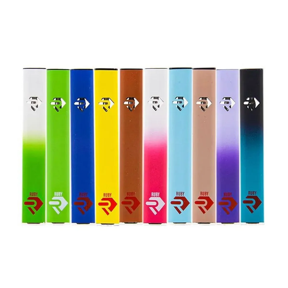 RUBY Disposable Vape Pens E Cigarettes 0.8ml 0.9ml 1.0ml Empty Device Rechargeable Ceramic coil Vapes Thick Oil Vaporizers Pen