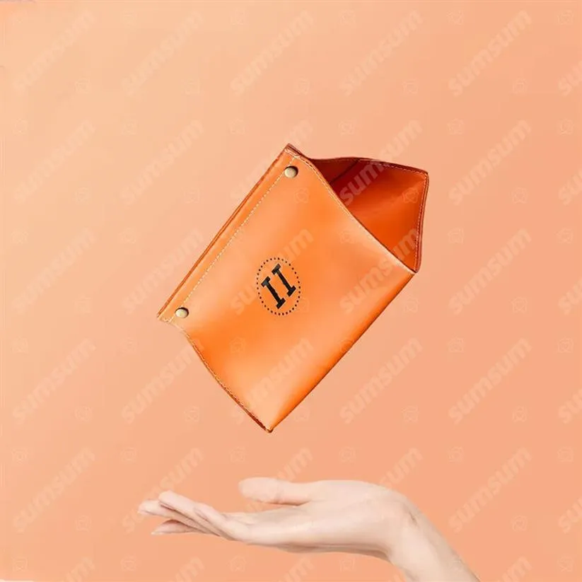 Porte-boîte à mouchoirs sac en cuir de créateur assorti décor à la maison boîtes à mouchoirs orange H carré mignon décoration de table Sumsum salle à manger D228r