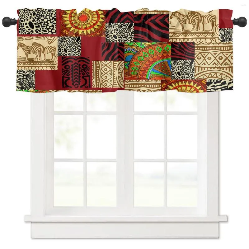 Curtain African Ethnic Style Short Curtains Kitchen Cafe Wine Cabinet Door Window Small Wardrobe Home Decor Drapes