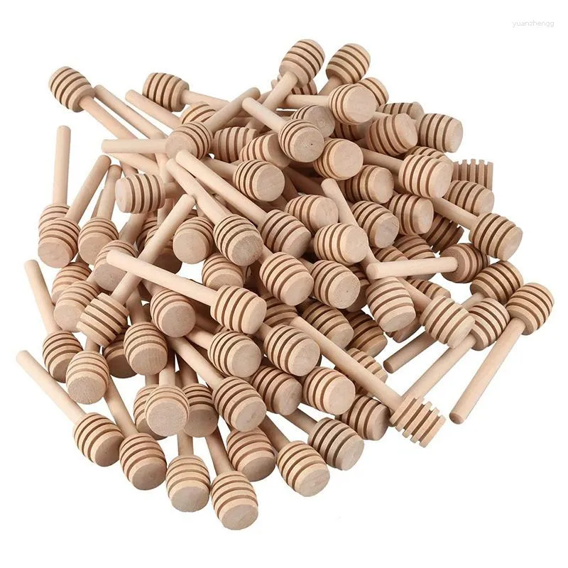 Spoons 20pcs High Quality Honey Stir Bar Mixing Handle Jar Spoon Practical Wood Dipper Long Stick Supplies Kitchen Tools