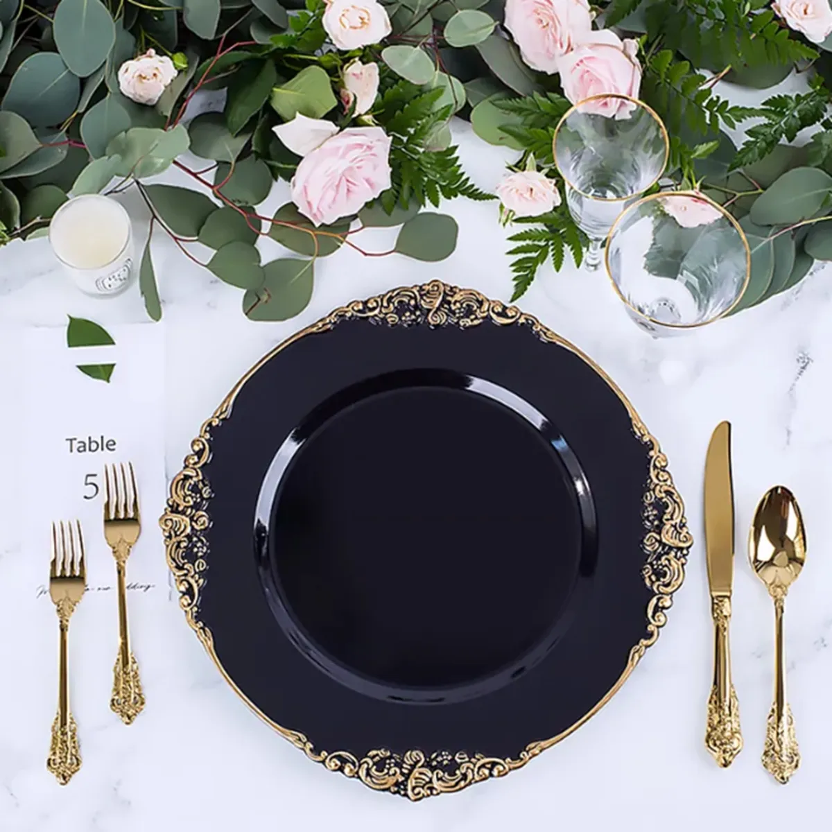 Luxury Beaded Plastic Charger Plates Set For Weddings And Decor White Silver Gold Reef And Black Wholesale Bulk Available From David137 3.1 DHgate.Com