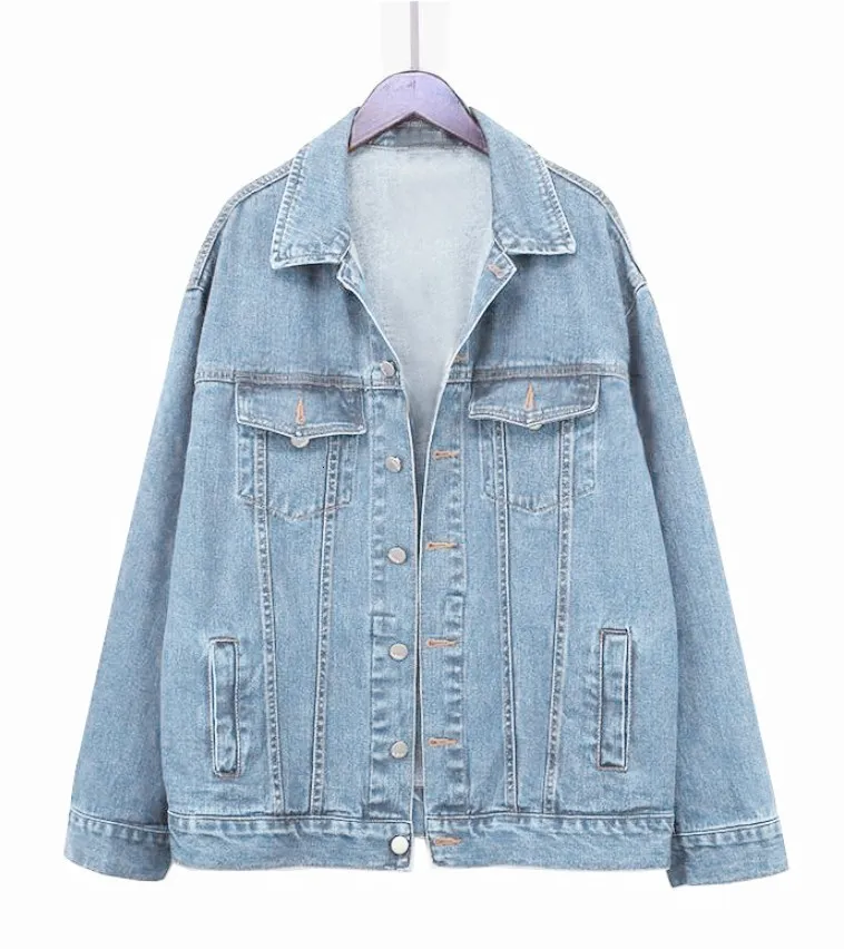 Damesjassen Vintage Casual bovenkleding Autumn Jean Jacket voor vrouwen plus maat 4xl 5xl basic jas vrouwelijke bommenwerpers denim 230821