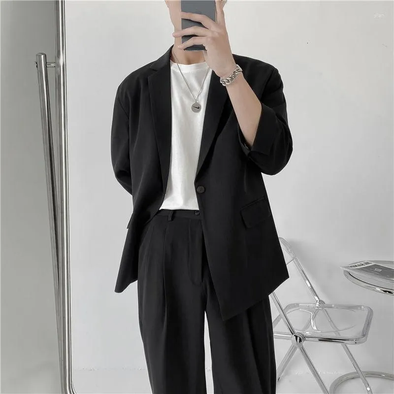 Trajes De Hombre Primavera Verano Estilo Británico Formal Blazer Hombres  Moda Coreana Suelta Casual Vestido Chaqueta Harajuku Social Traje M 2XL De  33,18 €