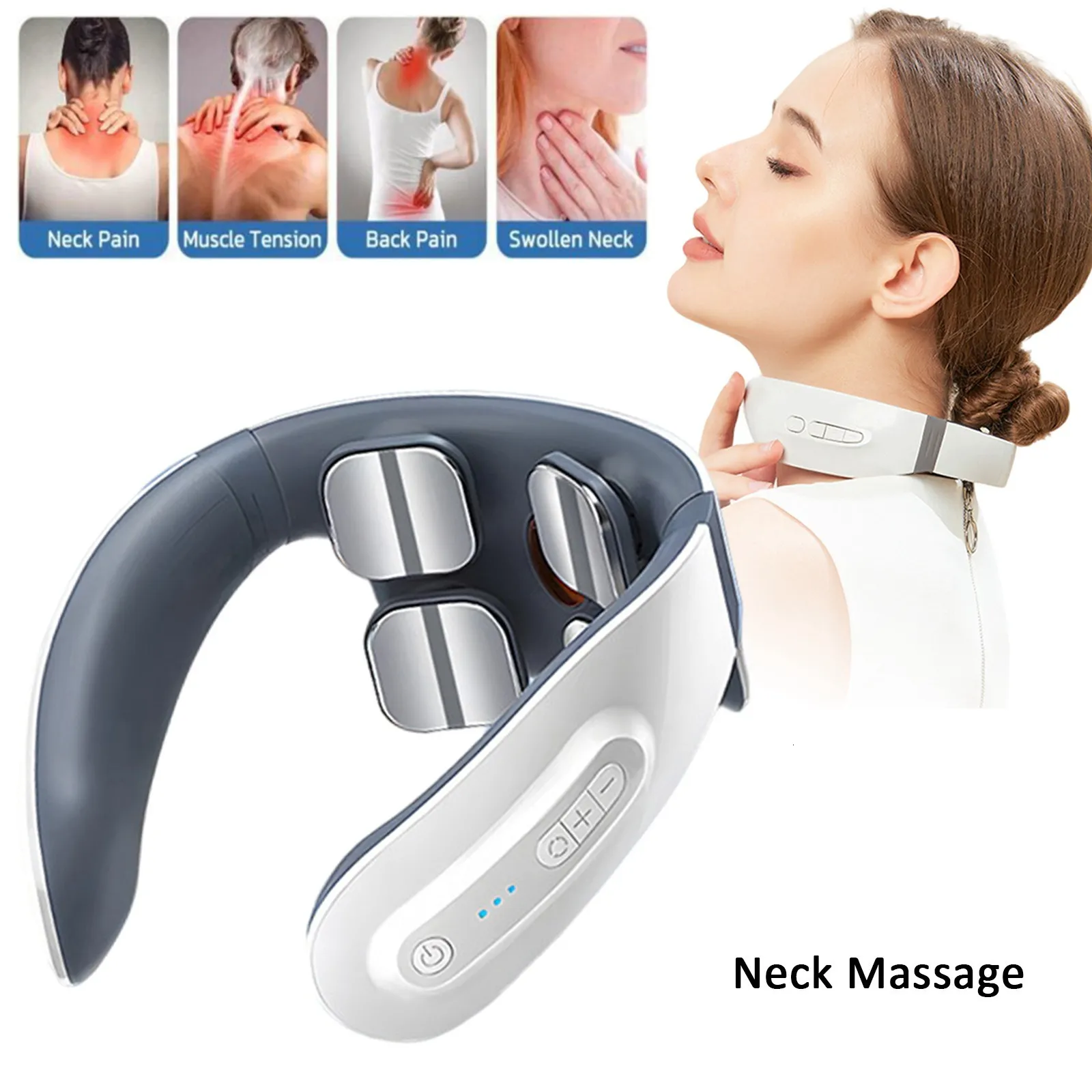 Massaging Neck Pillowws Smart Electric Massager Shoulder Body Low Frequency Magnetic Therapy Pulse Pain Relief Tool Health Care 230821