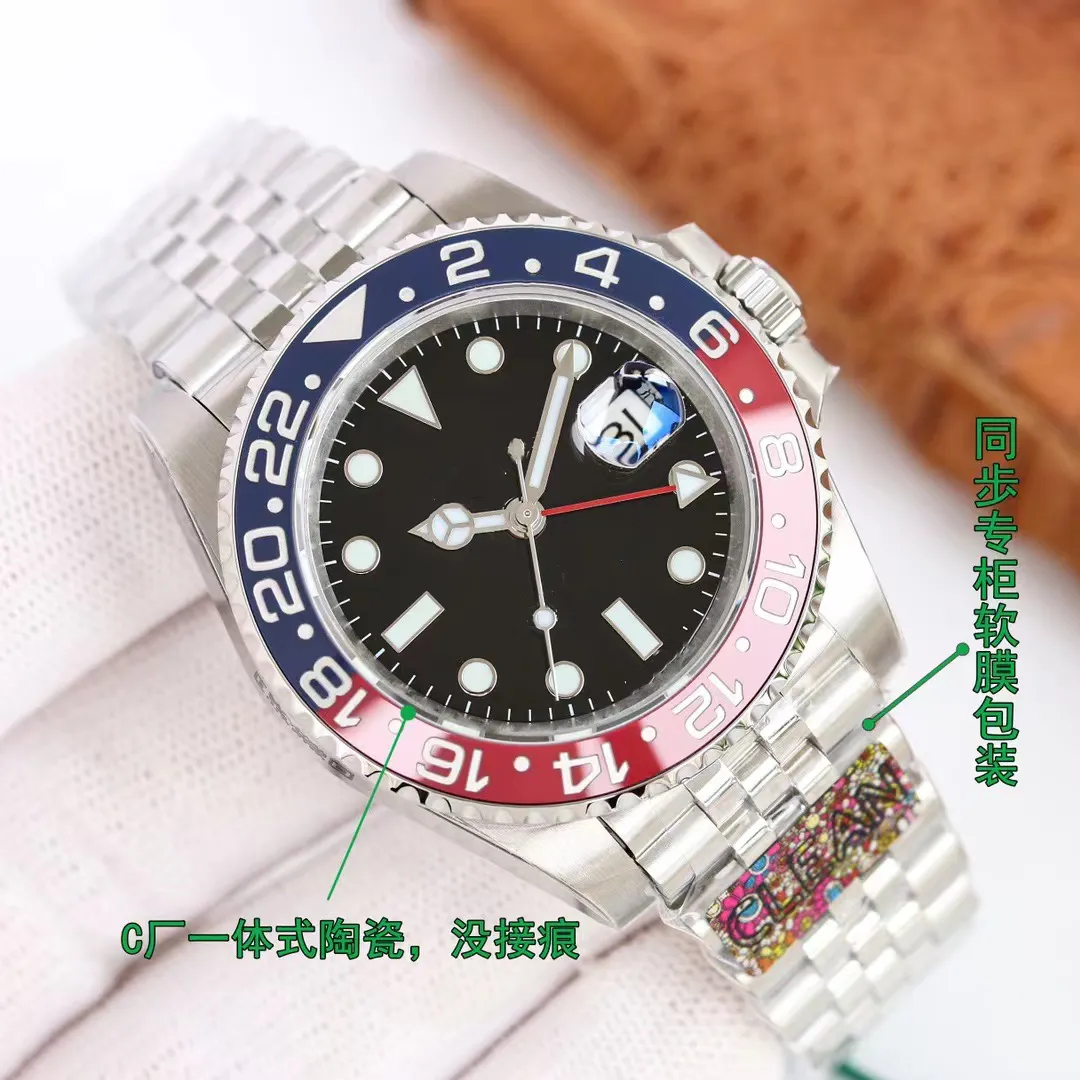 CLEAN Factory produces 126710 series 3186/3285 Cola automatic Men's watch Red blue ceramic bezel Black dial 904 JubileeSteel Bracelet Super Edition band card