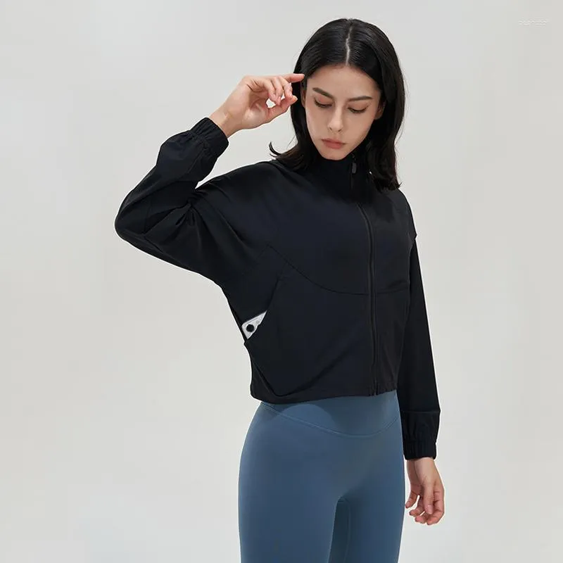 T-shirts pour femmes Essayez de BN Zipper Yoga Manteau à manches longues Lâche Fitness Sports Top Respirant Chemise de protection solaire Entraînement Femmes Courir Gym