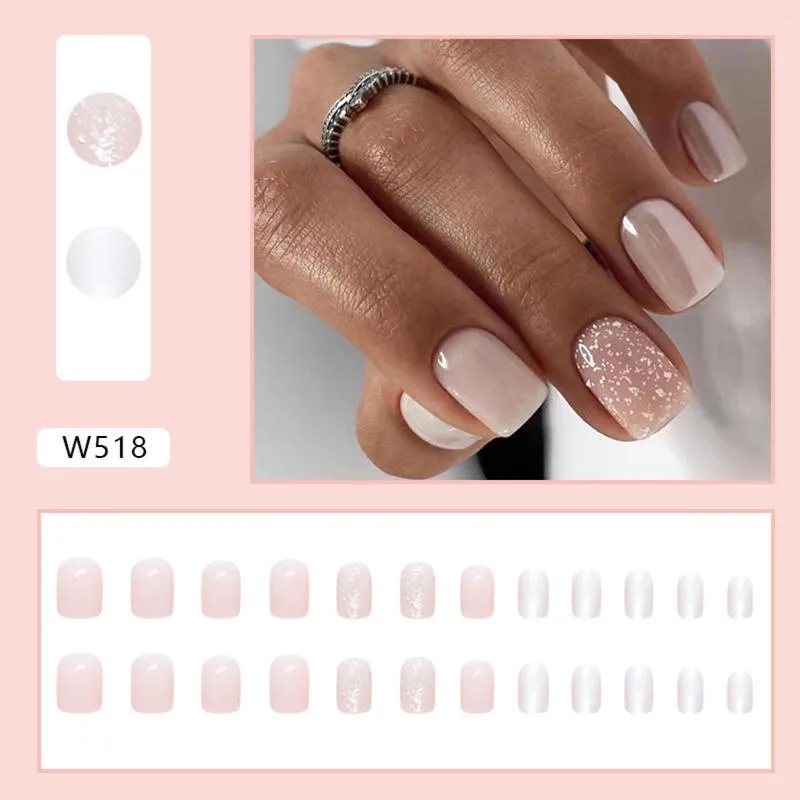 Light Pink Nail Design with White Lines, Rhinestones, Glitter. Stock Image  - Image of glitter, rhinestones: 213825291