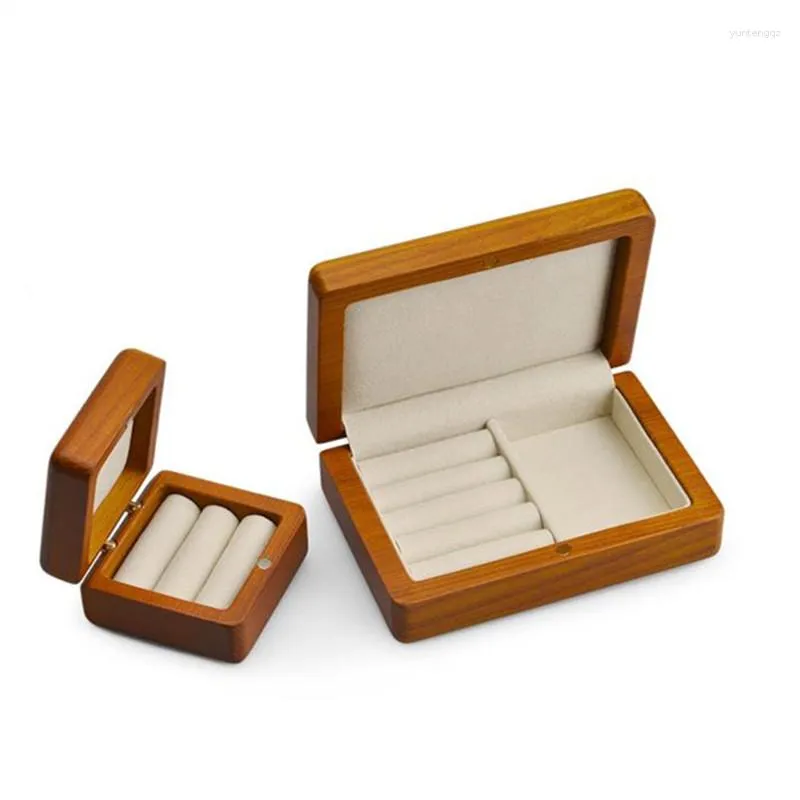 Bijoux Sachets Wood Emballage Bague de mariage Boucles d'oreilles Stud Oread Harde