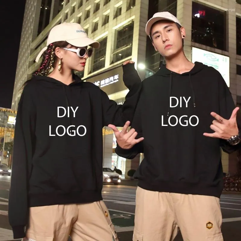 Heren Hoodies DIY -logo voor groepsteam gedrukt met je eigen bandkunstwerk Po Men Women's Casual Street Wear Male Sweatshirt Tops