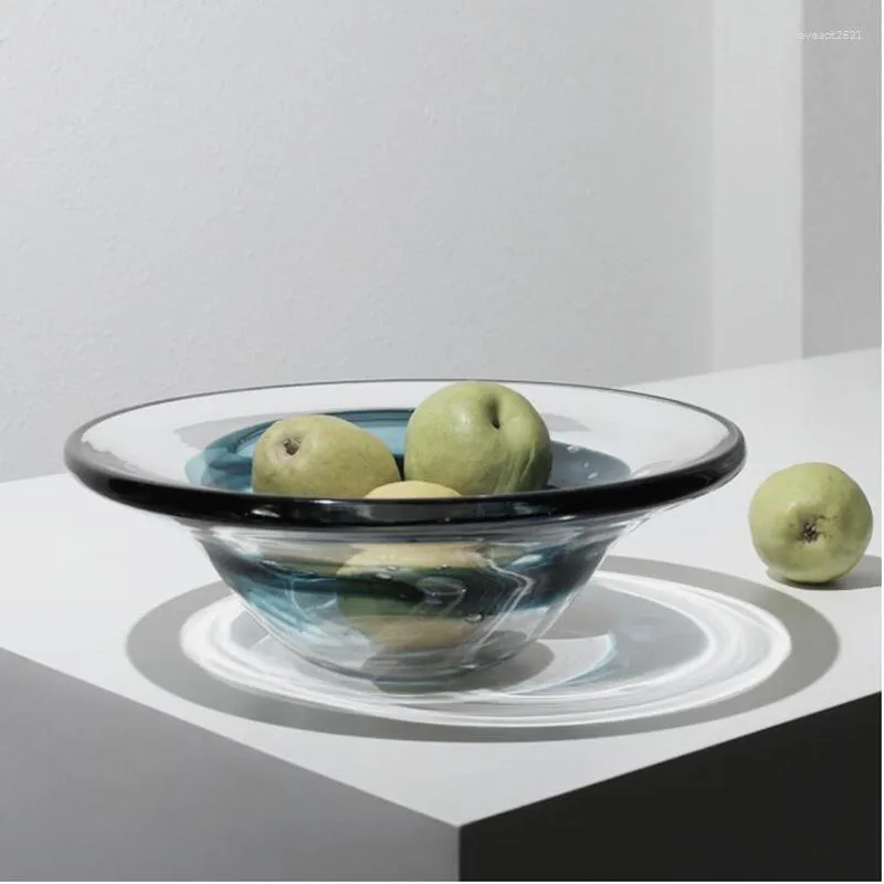 Plates Modern Light Luxury Home Accessories Glass Fruit Tray El Restaurant Desktop Decoration Simple Household Soft