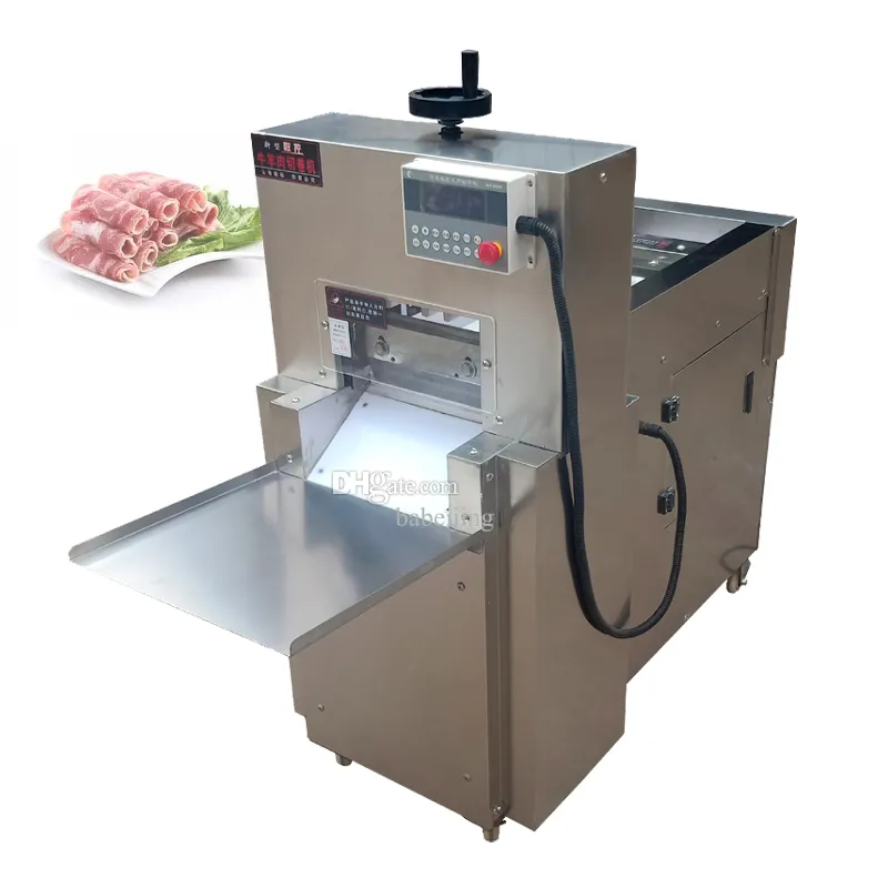 Elektrisk köttskivare Cut Mutton Roll Machine Automatiskt rostfritt stål Nötkött Lamm Roll Cutting Machine 2200W