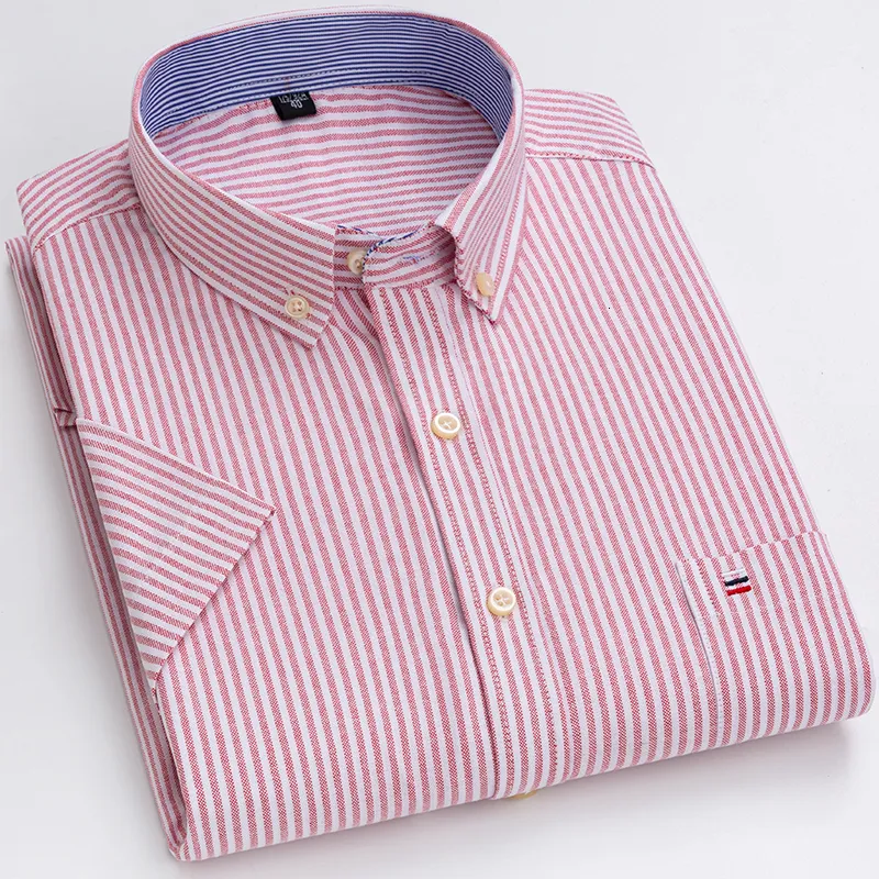 2023 Mens Pure Cotton Oxford Casual Shirt With Square Collar, Plaid And Striped Design, Short Sleeves, Single Pocket Fm Uptodown Style 230822 From Long005, $44.66 | DHgate.Com 2023 Mens Pure Cotton Oxford Casual Shirt With Square Collar, Plaid And Striped Design, Short Sleeves, Single Pocket Fm Uptodown Style 230822 From Long005, $44.66 | DHgate.Com