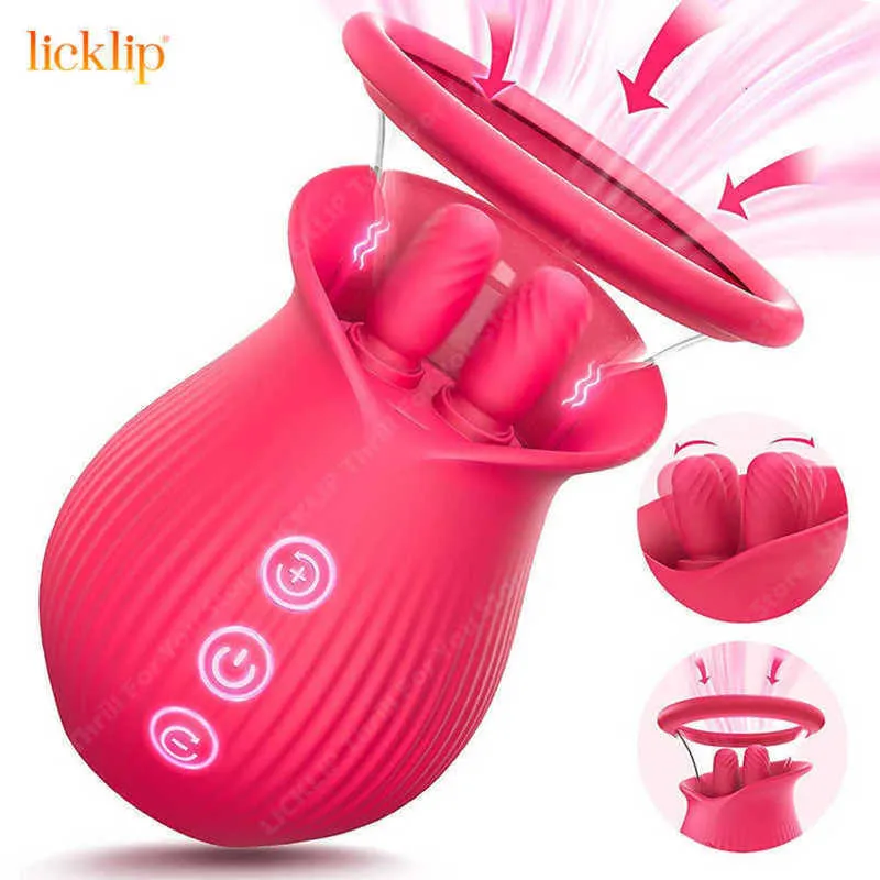 Massager Licklip Vingers Zuigen Vibrator Rose Vibrators Zuigen Snel Plezier Koppels Voorspel Stimulator voor Clitoris Tepel Gif