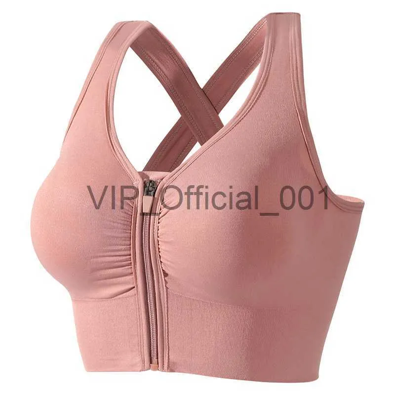 Women's Sports Bras Tights Crop Top Yoga Vest Front Zipper Plus Size Bras  For Women Shockproof Gym Fitness Athletic Brassiere