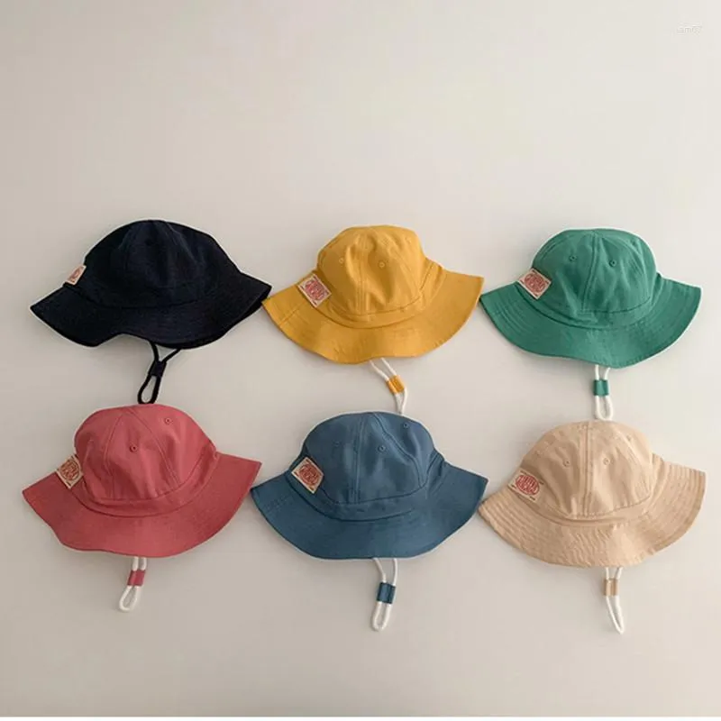 Berets 2023 Baby Fisherman Hat Spring And Autumn Korean Version Boys Summer Sun Girls Pot Children Cap 47-49cm