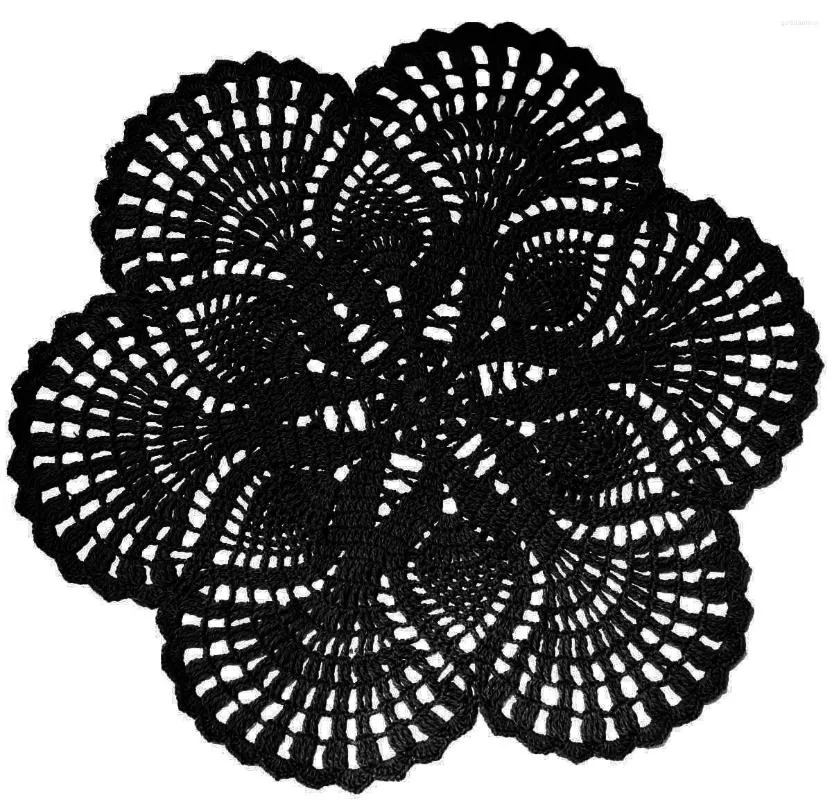 Laço laços BOMHCS LACE FLOR LACE Mesa de cozinha doilies Conjunto de 2 PCs Feito à mão Crochet Placemats Home Dinner Knife Fork tape