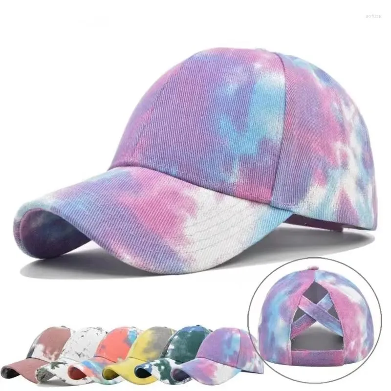 Ball Caps moda unisex mężczyźni kobiety barwione krawatem słoneczny kapelusz baseballowy Hip Hop niechlujny bawełna bawełniana letnia siatka