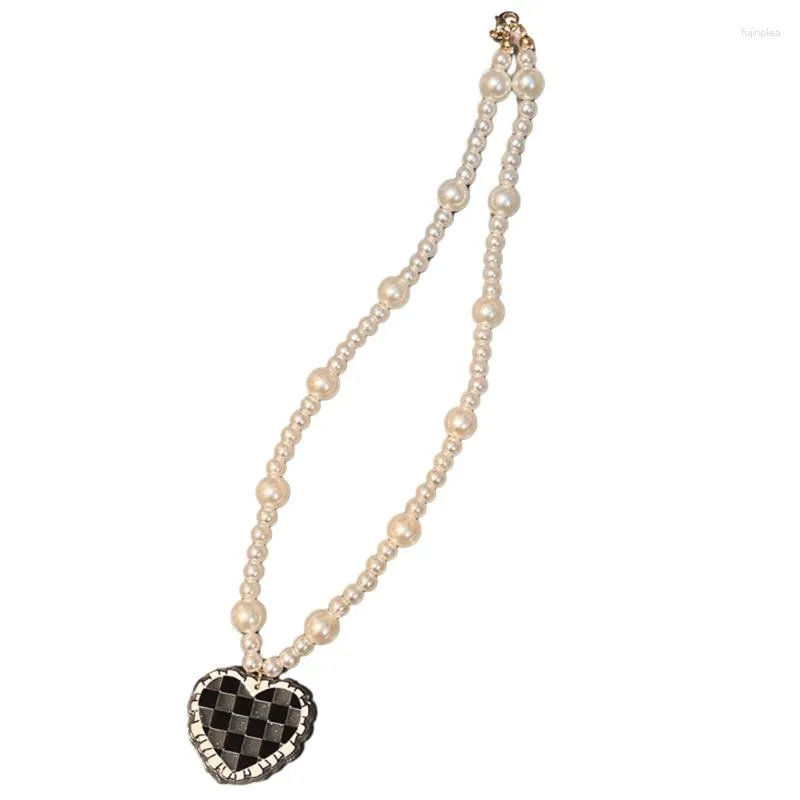 Catene di cuore alla moda imitazione collana di perle collane fatte a mano per donne 57bd